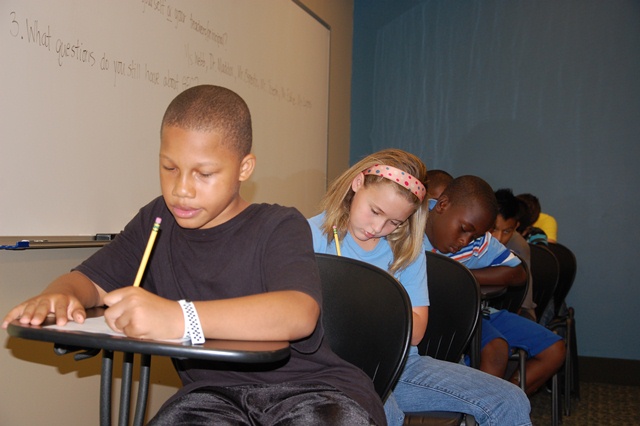 During Summer Camp, students were tested to determine their math skills.