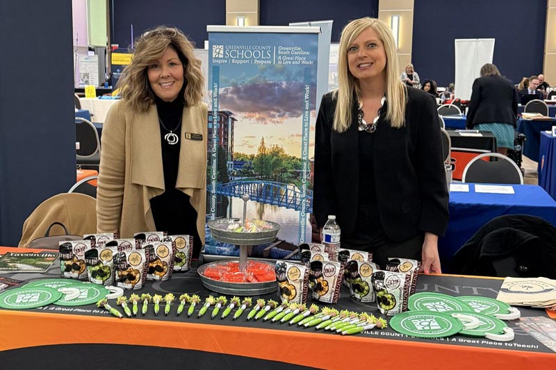 two recruitment employees