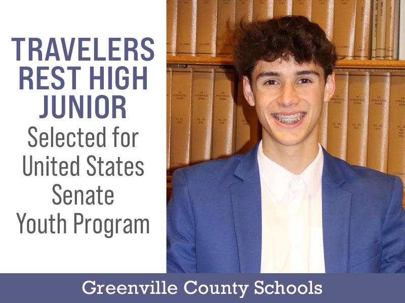 Travelers Rest student selected for United States Senate Youth Program