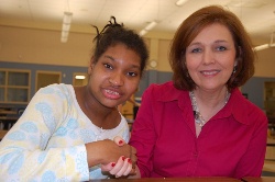 Washington Center's Dr. Wanda Brownlee with female student