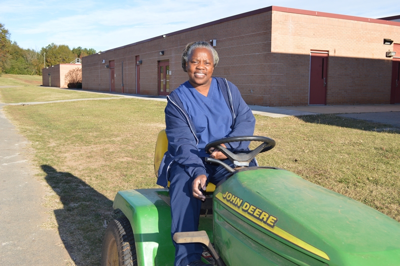 For more than 32 years, Jackie Gibson has maintained the grounds at Berea Middle School.
