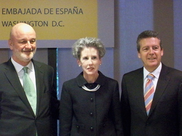 Pictured, l to r: Ambassador Ramon Gil-Casares, Blythe Academy Principal Dr. Sandra Griffin, and Xavier Gisbert da Cruz