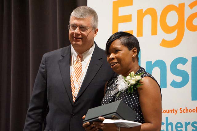 Superintendent W. Burke Royster with Shiree Turner Fowler