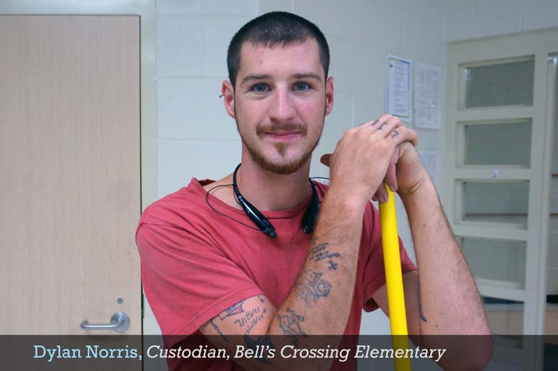 Dylan Norris, Custodian, Bell’s Crossing Elementary