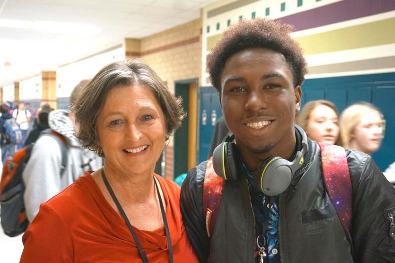 Polly Smith with male student