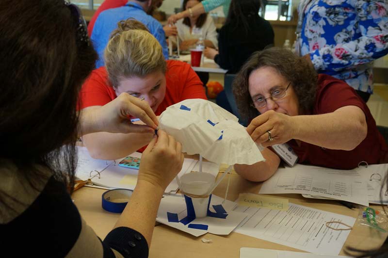 About 21 GCS educators received hands-on training in a Journey to Mars simulation from NASA Education Specialists Dr. Kimberly Brush and Rosemary Smith. 