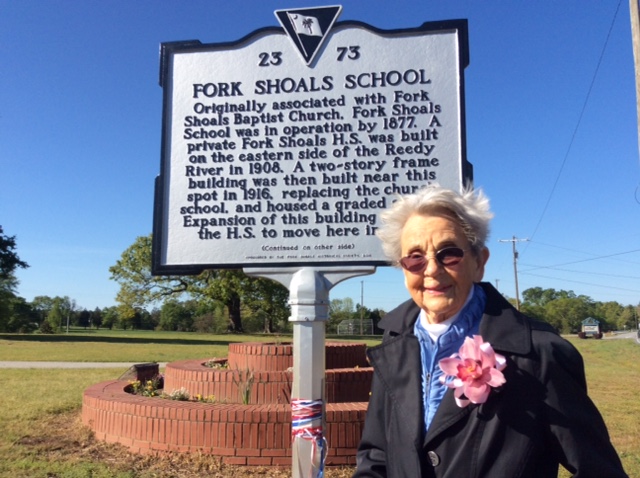 Miss Kitty Ross, a 1935 graduate of Fork Shoals School
