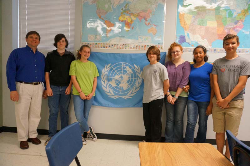 Last month, Lawrence took a group of seven seventh graders to the Youth in Government, Model United Nations Conference in Black Mountain, North Carolina. 