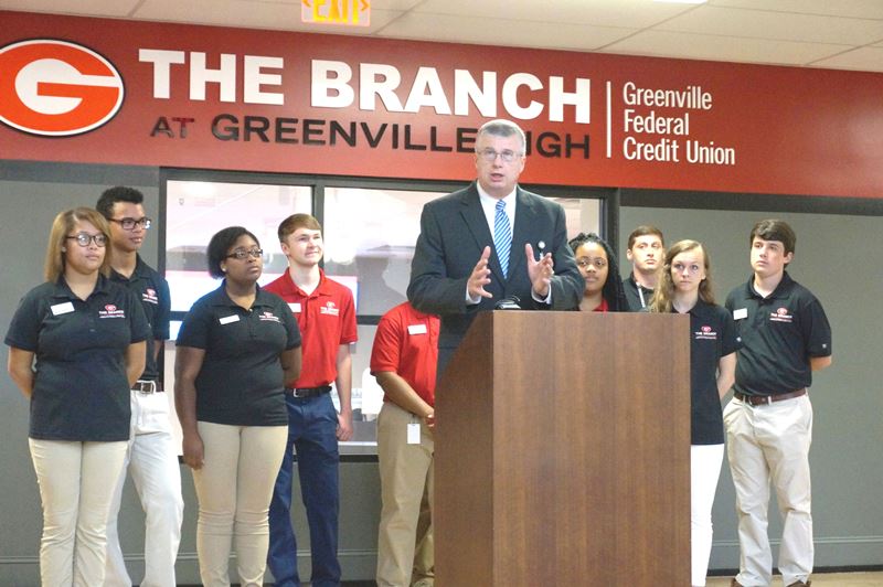 Dr. Burke Royster speaks at the Branch grand opening
