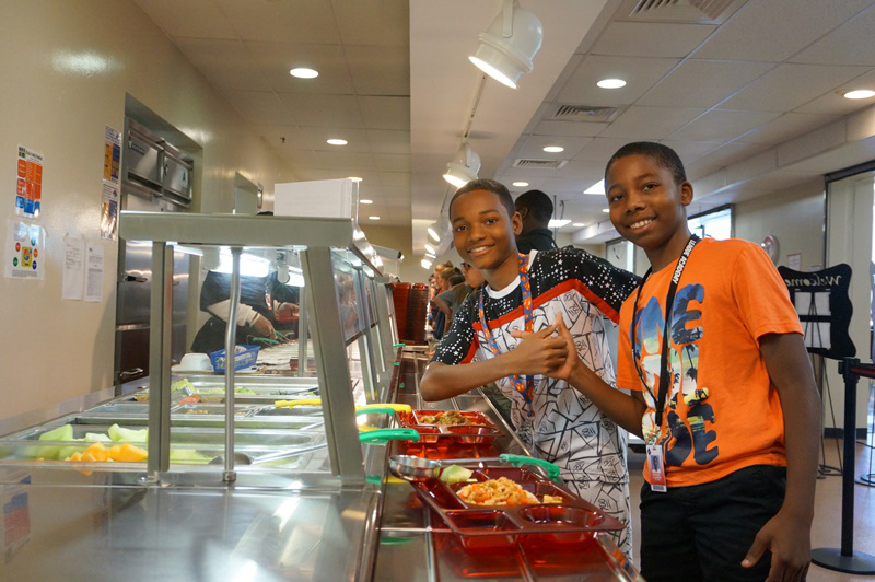 Students being served at lunch