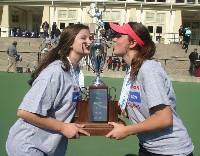 Greenville High Girls Tennis Team celebrating championship