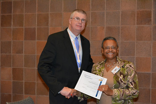 Superintendent Dr. Burke Royster with board member Glenda Morrison-Fair