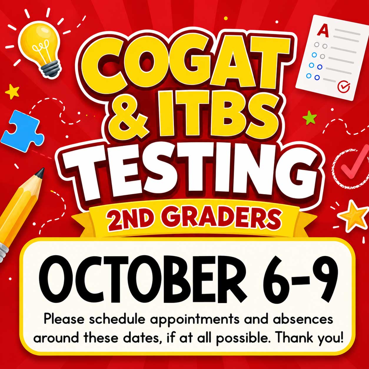 CogAT IOWA Testing Notification