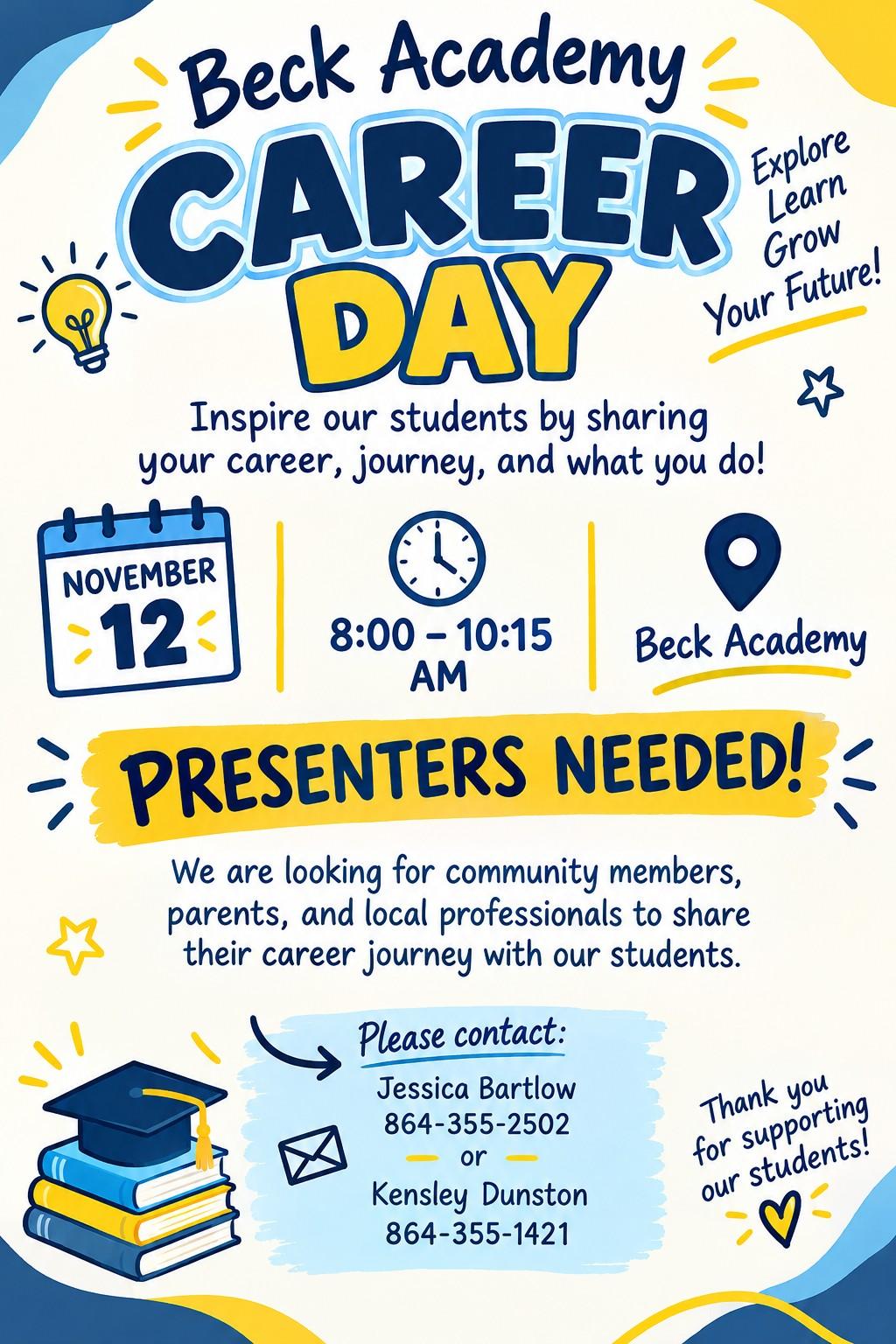 Career Day Presenters Needed