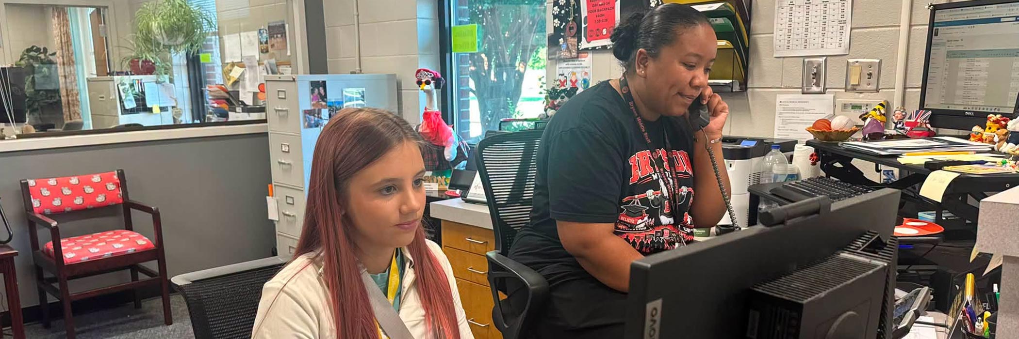 teacher with student