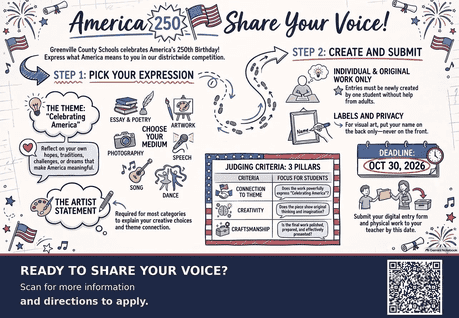 Celebrate America's 250th Birthday with our districtwide competition