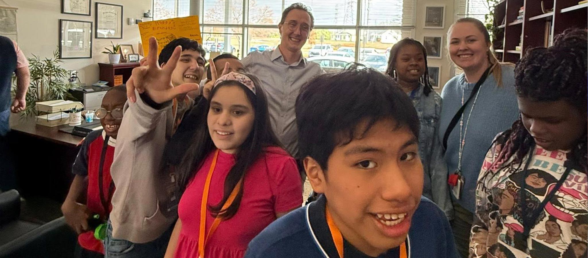 Lakeview Principal and Students