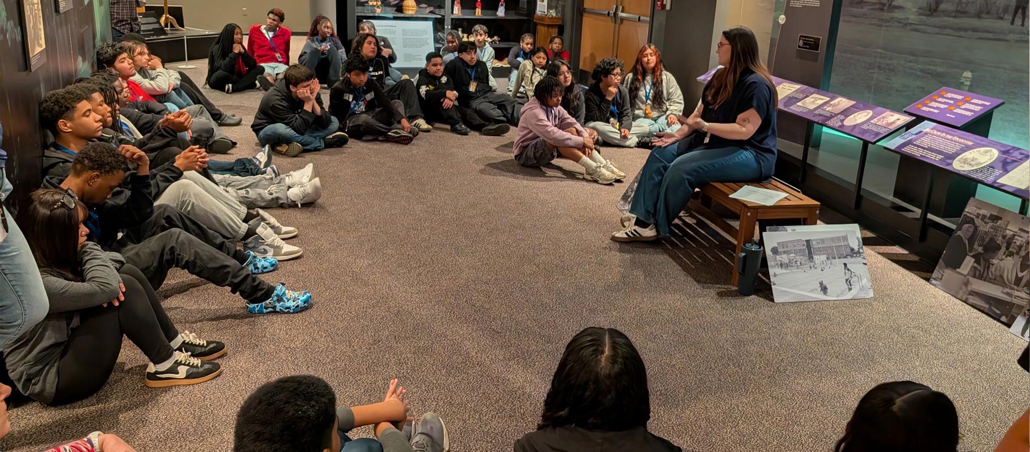 Lakeview Students Listening to Field Trip Presentation