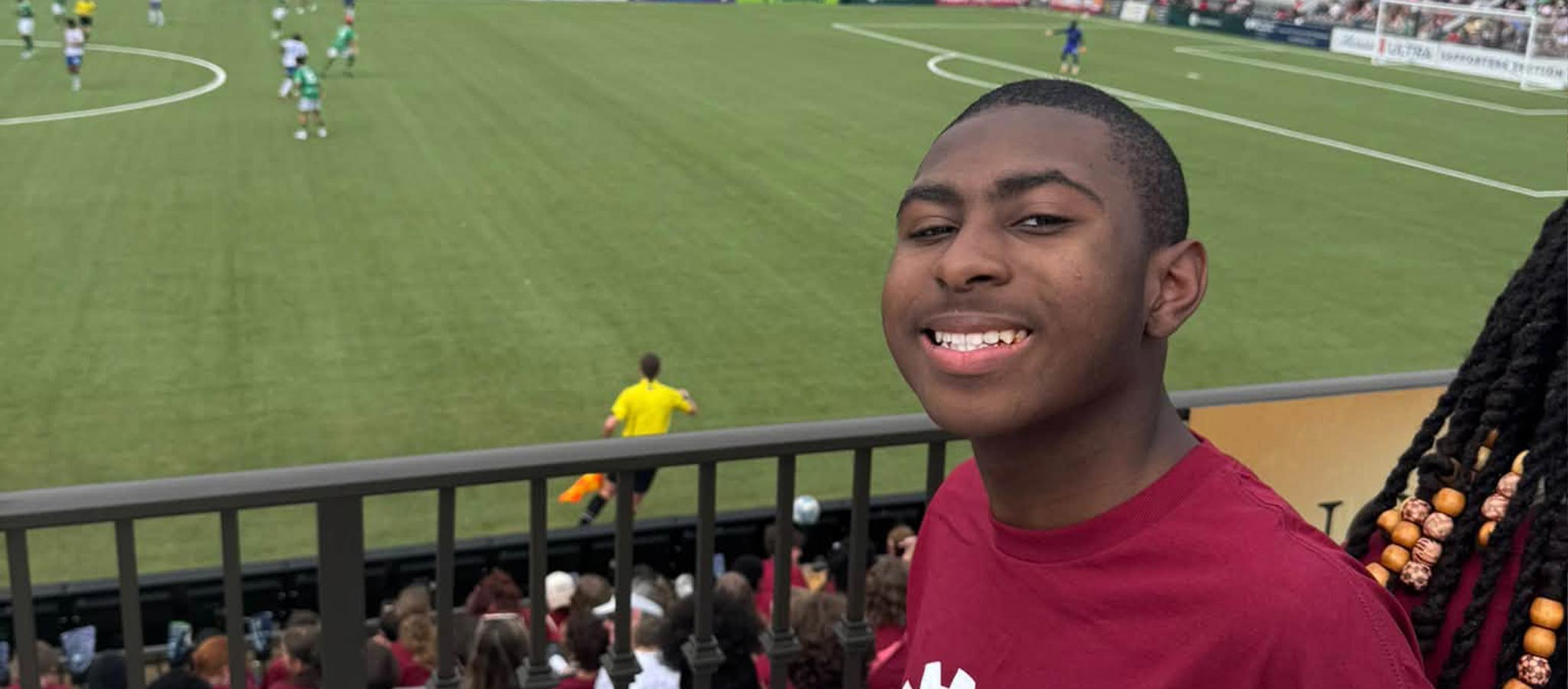 Student at Greenville Triumph Stadium
