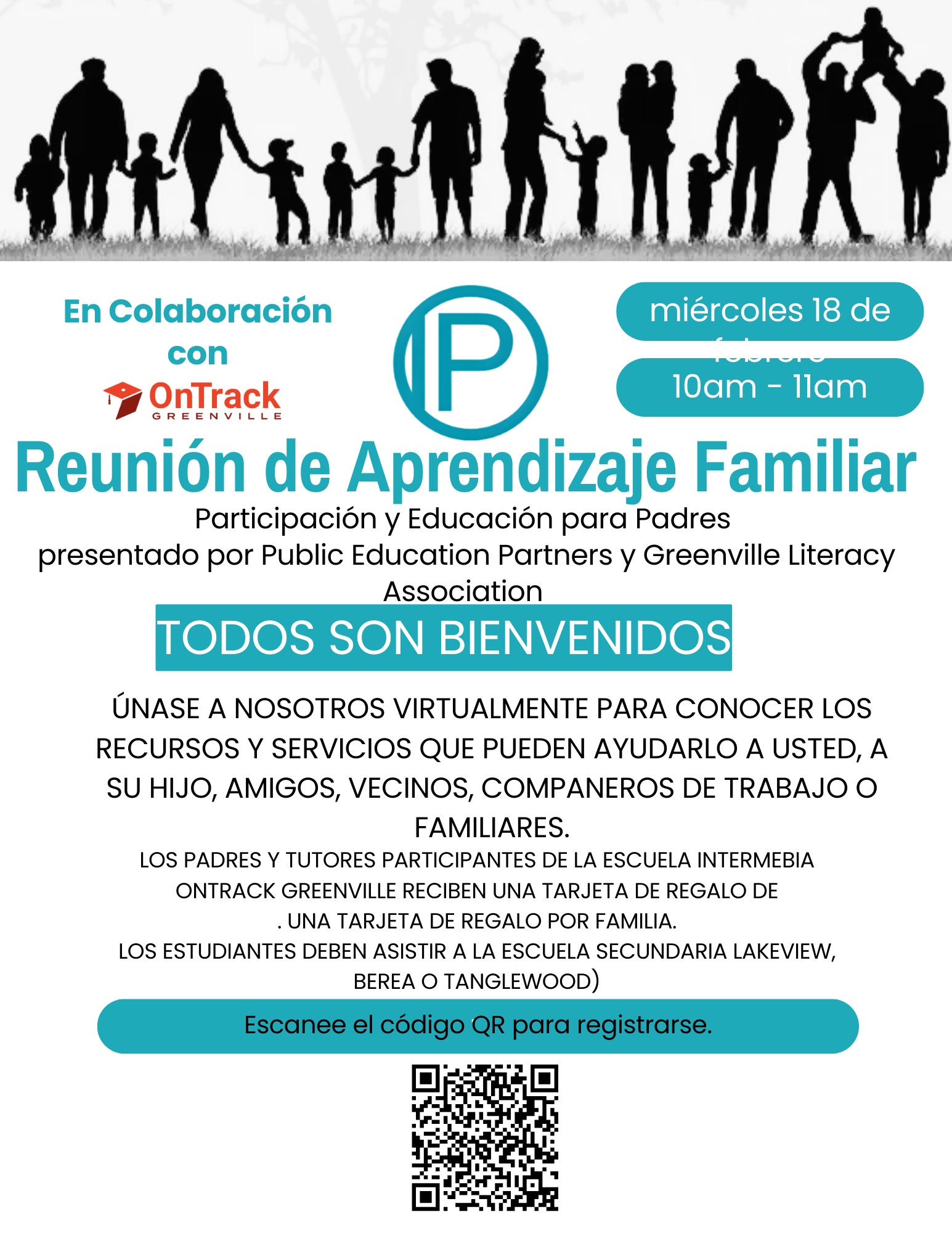 Family Learning Meeting Flyer - Spanish