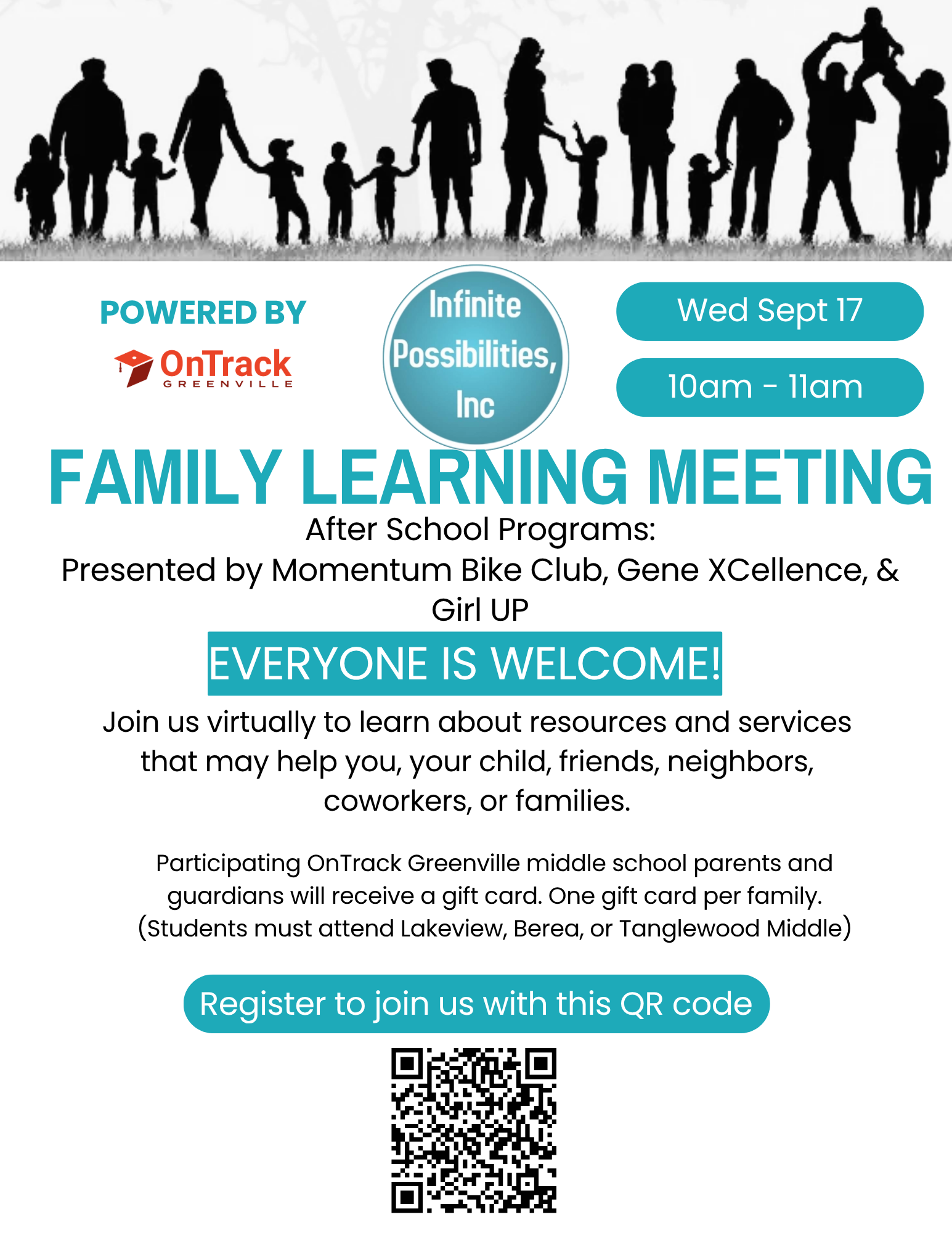 Virtual Family Learning Meeting Flyer