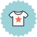 badge: t-shirt with star 