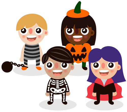 kids in costumes