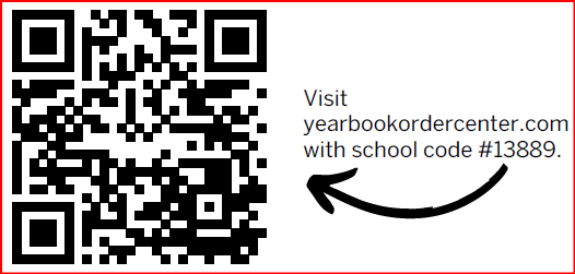 black qr code and text with school code and order site