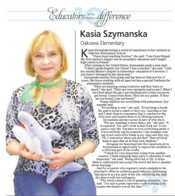 Kasia Szymanska, First Grade Teacher