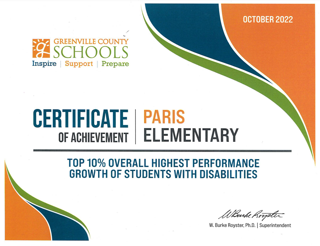 Paris Elementary Awards