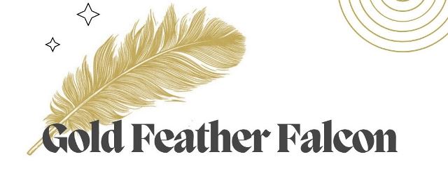image of a golden feather, stating nominate staff for a golden falcon feather award