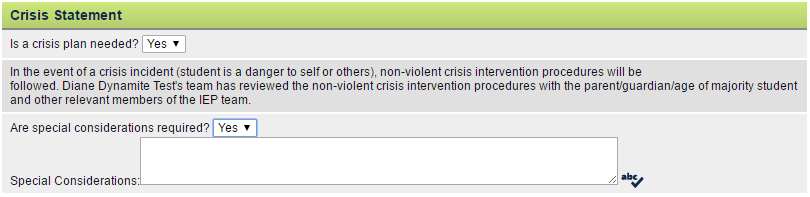 crisis statement