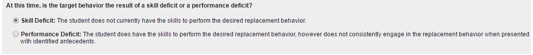 skill deficit selection