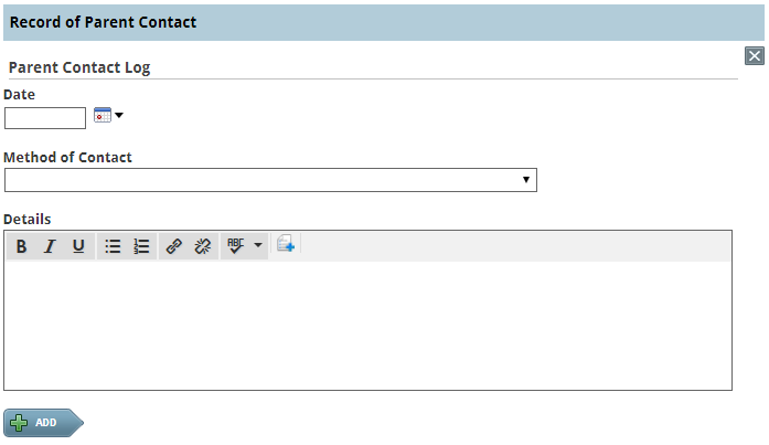 contact log screen