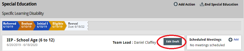 edit draft button