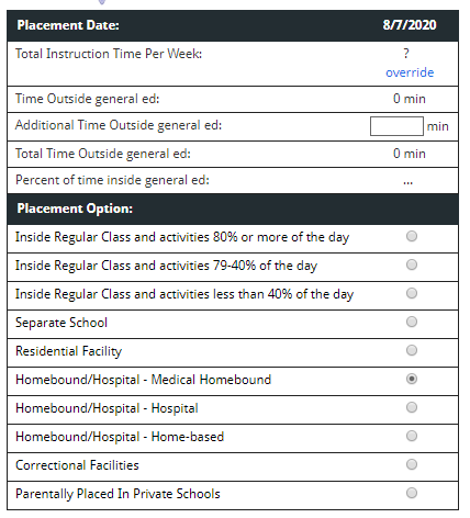 placement options