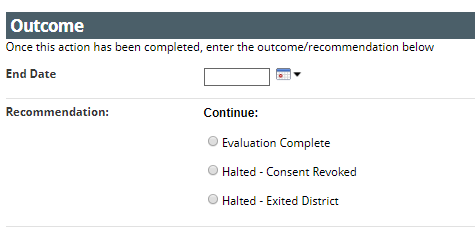 outcome recommendation options