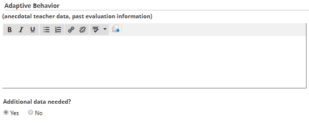 selection of proposed evaluations