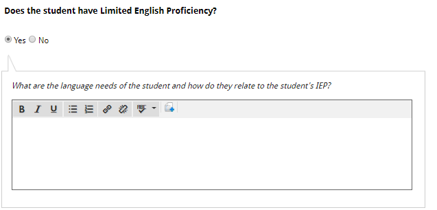 limited english proficiency needs related to the iep