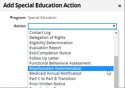 manifestation determination