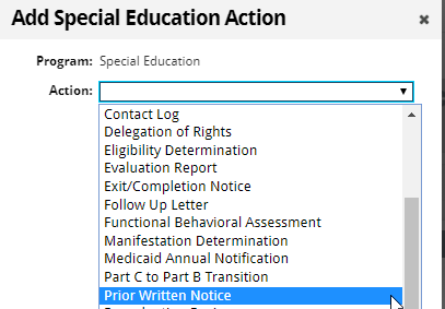 add action menu