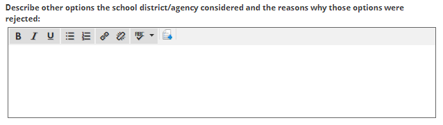 options considered