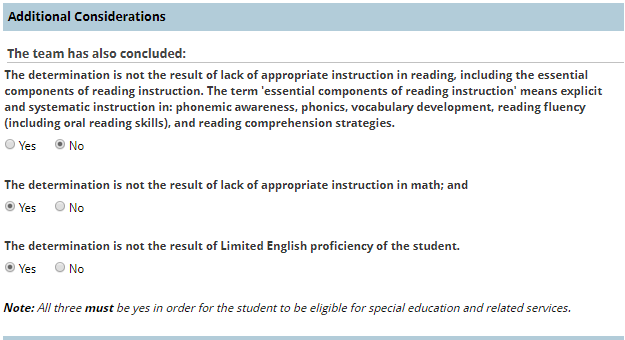 additional considerations