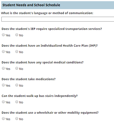 student needs