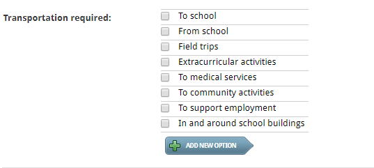 instances when transportation is required