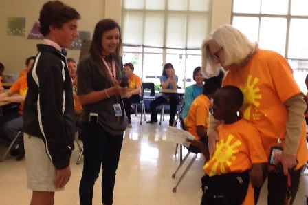 Beck Middle School 8th grade students Casey Daniels and Delaney Green (left to middle) present a check for $2,620.17 to Washington Center student Justin Simmons (right) and Principal Dr. Penny Rogers for the Therapeutic Nature Trail Project shared by Sara Collins and Washington Center. Beck Middle School 8th grade students Casey Daniels and Delaney Green (left to middle) present a check for $2,620.17 to Washington Center student Justin Simmons (right) and Principal Dr. Penny Rogers for the Therapeutic Nature Trail Project shared by Sara Collins and Washington Center.