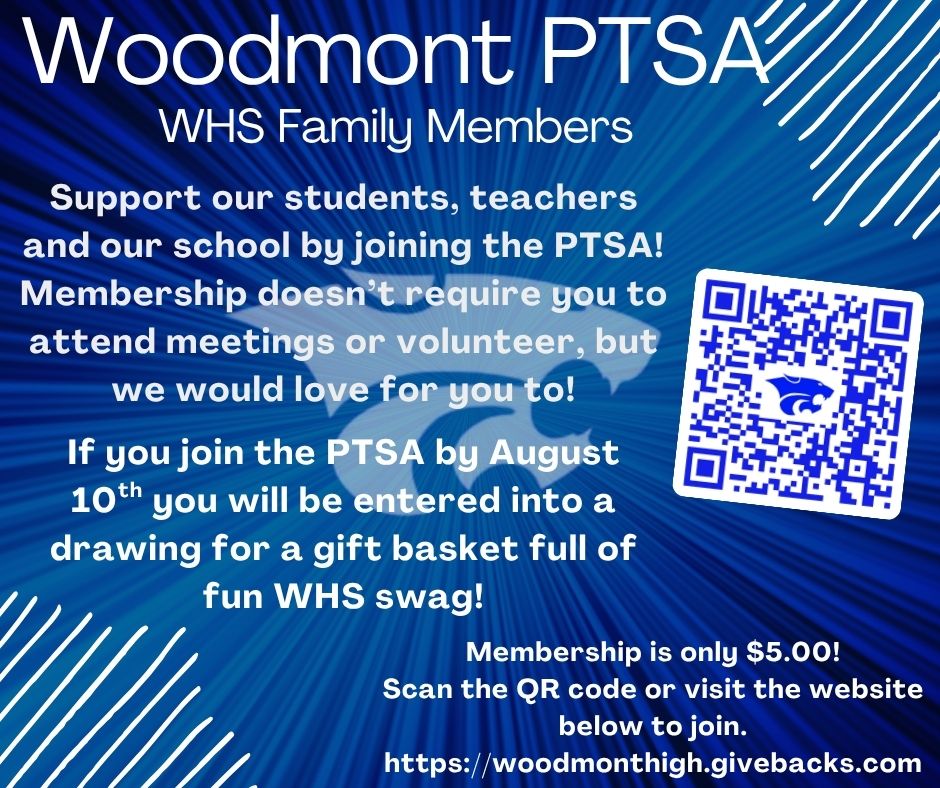 26-27 Woodmont High School PTSA Family Membership Flyer