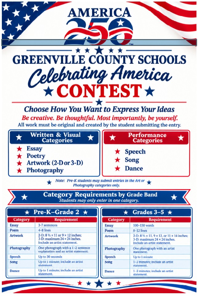 GCS Announcement of Celebrating America Contest information coming soon