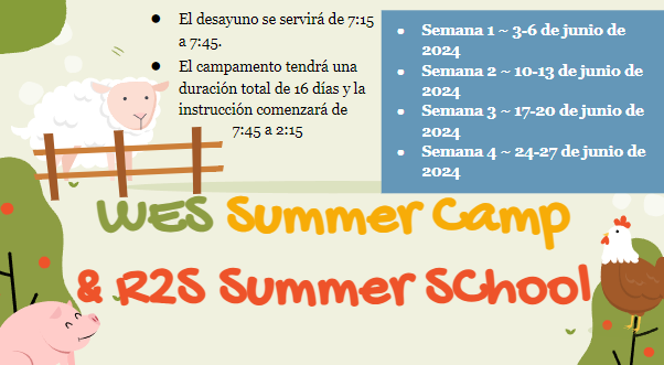 Summer Camp and School Announcement - Click Link above for PDF Version