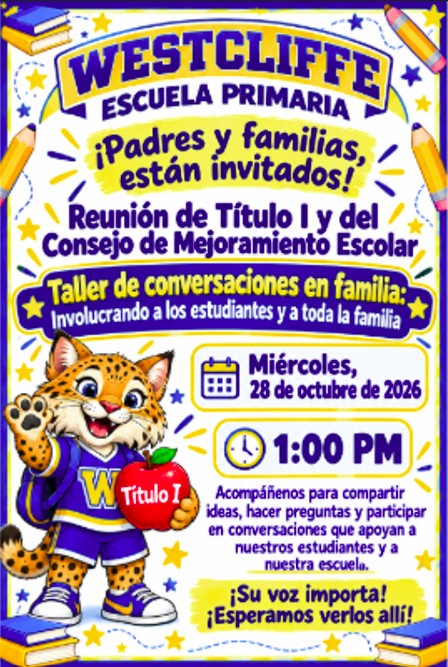 Flyer for Title I SIC Meeting in Spanish